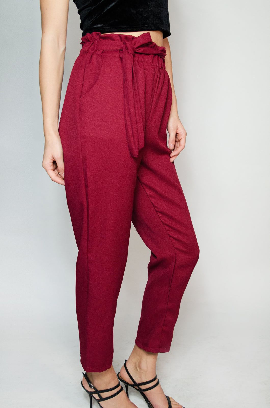 Pleated Formal Pants Red