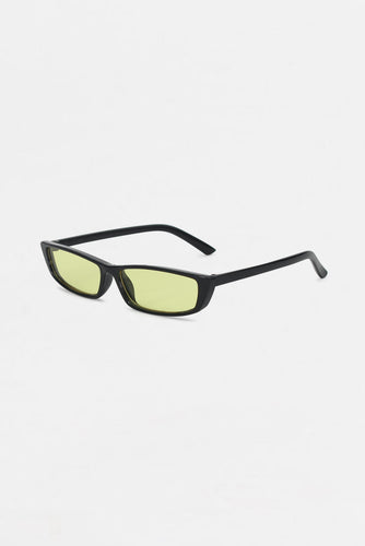 Retro Green Tinted Square Frame Sunglasses