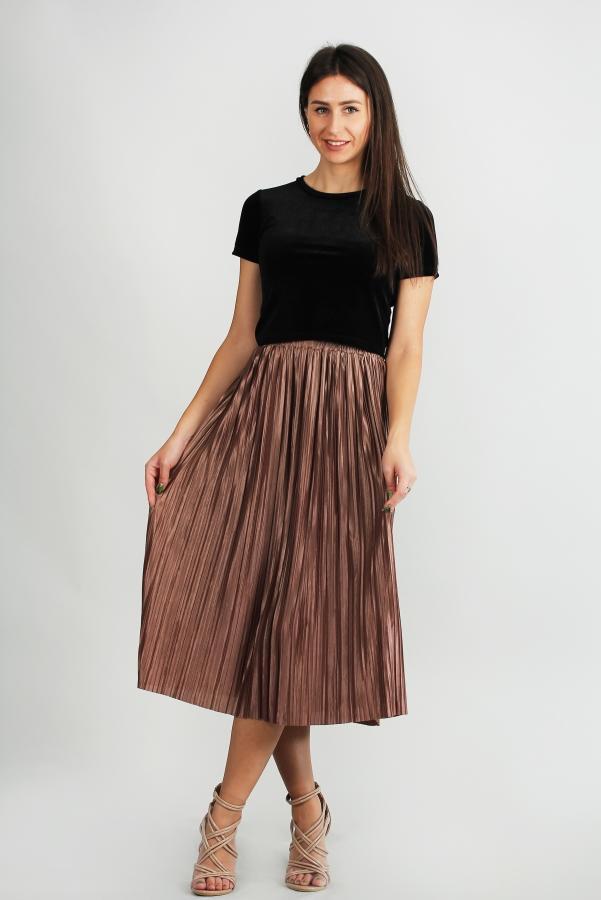 Metallic Skirt Brown