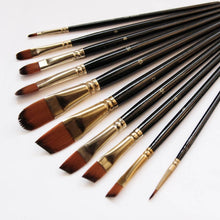 Load image into Gallery viewer, Artist Paint Brush Set 5Pcs High Quality Nylon Hair Wood Black Handle Watercolor Acrylic Oil Brush Painting Art Supplies