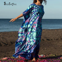 Load image into Gallery viewer, Plus size Cotton Beach Cover up Dresses 2020 Womens Beachwear Cover ups Beach Tunic Sarong Pareos de Playa Mujer Bikini Dress
