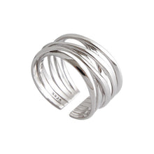 Load image into Gallery viewer, XIYANIKE 925 Sterling Silver Rings Creative Multilayer Winding Line Geometric Handmade for Women Couple Size 17.2mm Adjustable