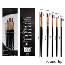 Load image into Gallery viewer, Artist Paint Brush Set 5Pcs High Quality Nylon Hair Wood Black Handle Watercolor Acrylic Oil Brush Painting Art Supplies