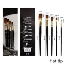 Load image into Gallery viewer, Artist Paint Brush Set 5Pcs High Quality Nylon Hair Wood Black Handle Watercolor Acrylic Oil Brush Painting Art Supplies