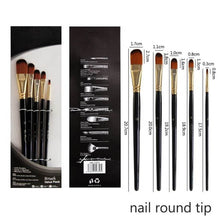 Load image into Gallery viewer, Artist Paint Brush Set 5Pcs High Quality Nylon Hair Wood Black Handle Watercolor Acrylic Oil Brush Painting Art Supplies