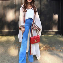 Load image into Gallery viewer, In-X Orange long beach dress women Summer wrap swimsuit cover ups female Kimono Long sleeve beach wear Kaftan robe de plage