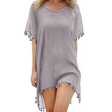 Load image into Gallery viewer, 2020 Hot Cotton Beach Dress Cover Up Fashion Swim Cover-ups Long Sleeve Beachwear Off Shoulder Bikini Women Cover Up Tunic New