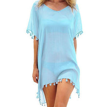 Load image into Gallery viewer, 2020 Hot Cotton Beach Dress Cover Up Fashion Swim Cover-ups Long Sleeve Beachwear Off Shoulder Bikini Women Cover Up Tunic New