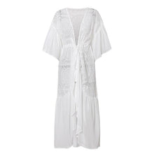 Load image into Gallery viewer, Mesh Cover up saida de praia Pink dot swimsuit cover-ups Kimono summer fashion beach wear women Long beach dress 2020 tunics new