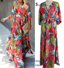 Load image into Gallery viewer, Cotton Beach Cover Up Print Beach Kaftan Women Bikini Cover-ups Beachwear Button Swimsuit Cover Up Dress Robe Beach Tunic