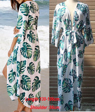 Load image into Gallery viewer, Cotton Beach Cover Up Print Beach Kaftan Women Bikini Cover-ups Beachwear Button Swimsuit Cover Up Dress Robe Beach Tunic