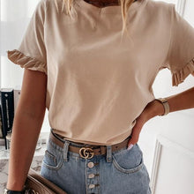 Load image into Gallery viewer, Sexy Off Shoulder Solid Color Blouse Women Shirts 2020 New Summer Short Sleeve Tops Casual Loose Halter Backless Ladies Blouses