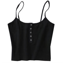 Load image into Gallery viewer, Summer 2019 Sexy party tops Backless Hollow Out Fitness Sleeveless Short Crop Tops Camisoles streetwear black lace up Crop Tops