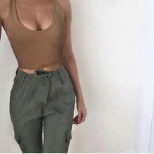 Load image into Gallery viewer, Summer 2019 Sexy party tops Backless Hollow Out Fitness Sleeveless Short Crop Tops Camisoles streetwear black lace up Crop Tops