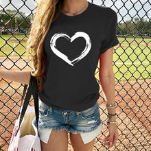 Load image into Gallery viewer, Hearts Women T-shirts Casual Harajuku Love Printed Tops Tee Summer Female T shirt Short Sleeve T shirt For Women Clothing