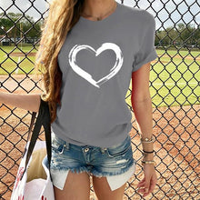 Load image into Gallery viewer, Hearts Women T-shirts Casual Harajuku Love Printed Tops Tee Summer Female T shirt Short Sleeve T shirt For Women Clothing