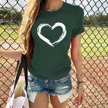 Load image into Gallery viewer, Hearts Women T-shirts Casual Harajuku Love Printed Tops Tee Summer Female T shirt Short Sleeve T shirt For Women Clothing