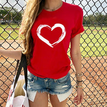 Load image into Gallery viewer, Hearts Women T-shirts Casual Harajuku Love Printed Tops Tee Summer Female T shirt Short Sleeve T shirt For Women Clothing