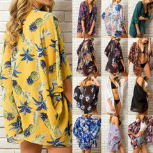 Load image into Gallery viewer, 13&quot; Colors Hot Summer Women Floral Kimono Swim Cover-Ups / Female Beach Boho Cardigan Bathing Tops Beach Bikini Cover Up Outfits