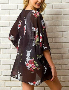 13" Colors Hot Summer Women Floral Kimono Swim Cover-Ups / Female Beach Boho Cardigan Bathing Tops Beach Bikini Cover Up Outfits