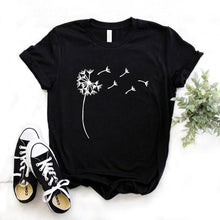 Load image into Gallery viewer, Wildflower Dandelion Print Women tshirt Cotton Casual Funny t shirt Gift For Lady Yong Girl Top Tee