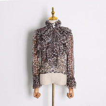 Load image into Gallery viewer, TWOTWINSTYLE Perspective Tops Female Bowknot Flare Long Sleeve Ruffle Shirt Blouse Women Korean Fashion Clothes 2020 Spring