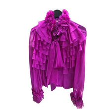 Load image into Gallery viewer, TWOTWINSTYLE Perspective Tops Female Bowknot Flare Long Sleeve Ruffle Shirt Blouse Women Korean Fashion Clothes 2020 Spring