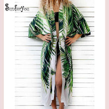 Load image into Gallery viewer, Cotton Beach Cover up Print Bathing suit cover up Swimwear Women Summer Dress Kaftan Robe de Plage Saida de Praia Tunics Pareo