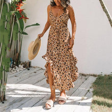 Load image into Gallery viewer, Summer Dress Women Casual Long Dress 2020 Loose Chiffon Dresses Lady Beach Ruffles Dress V Neck Boho Dress Sexy Party Maxi Dress