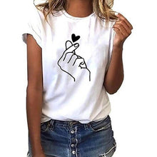 Load image into Gallery viewer, Short-Sleeved O-Neck Summer Top Short Sleeve Funny T Shirts Women Ulzzang Harajuku Tees Vogue Leaf Print Tshirt