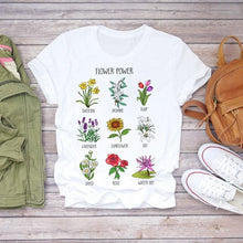 Load image into Gallery viewer, Women 2020 Summer Short Sleeve Floral Flower Fashion Lady T-shirts Top T Shirt Ladies Womens Graphic Female Tee T-Shirt