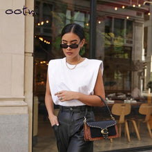 Load image into Gallery viewer, Spring Summer White Loose Sleeveless Top Women O Neck Camis Casual Basic Sport Vest Tops Female Streetwear Tank Tops Knitte 2020