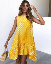 Load image into Gallery viewer, Wave Point Dress Ruffle Women 2019 Spring Summer Street Sexy Casual Slim Thin Beach Party O Neck Mini Polka Dot Dress Vestidos