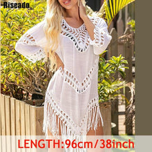 Load image into Gallery viewer, Riseado Tassel Beach Dress 2020 Cover-ups Tunic Beach Wear Women Swimsuit Black Swimwear Bathing Suits Backless Cover Ups