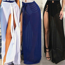 Load image into Gallery viewer, Women Sexy Bikini Cover Up Swimsuit Swimwear Beach Shirt Sarong Chiffon See Through Bathing Suit Cool Bandage Closed Swimwear