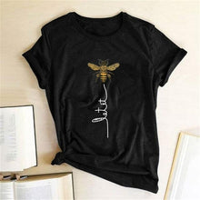 Load image into Gallery viewer, Hillbilly Women Bee Kind T-shirt Aesthetics Graphic Short Sleeve Cotton Polyester T Shirts Female Camisetas Verano Mujer 2019