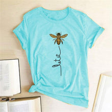 Load image into Gallery viewer, Hillbilly Women Bee Kind T-shirt Aesthetics Graphic Short Sleeve Cotton Polyester T Shirts Female Camisetas Verano Mujer 2019