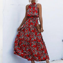 Load image into Gallery viewer, Summer Elegant Sexy beach long Dress Women 2020 Fashion Print Flowers Polka-dot strap Ladies Halter boho dress women vestidos