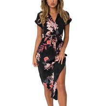 Load image into Gallery viewer, Aachoae 2020 Women Midi Party Dresses Geometric Print Summer Boho Beach Dress Loose Batwing Sleeve Dress Vestidos Plus Size