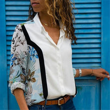 Load image into Gallery viewer, Aachoae Women Blouses 2020 Fashion Long Sleeve Turn Down Collar Office Shirt Blouse Shirt Casual Tops Plus Size Blusas Femininas