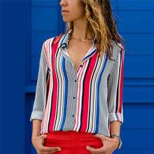 Load image into Gallery viewer, Aachoae Women Blouses 2020 Fashion Long Sleeve Turn Down Collar Office Shirt Blouse Shirt Casual Tops Plus Size Blusas Femininas