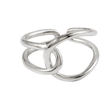 Load image into Gallery viewer, XIYANIKE 925 Sterling Silver Open Rings Creative Simple Geometric Handmade Ring Engagement Jewelry Gifts for Women Couple