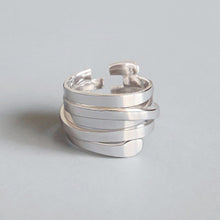 Load image into Gallery viewer, High Quality Fashion 925 Sterling Silver Geometric Layer Smile Face Adjustable  Rings For Women Wholesale Jewelry