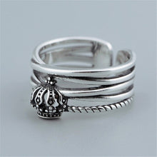 Load image into Gallery viewer, High Quality Fashion 925 Sterling Silver Geometric Layer Smile Face Adjustable  Rings For Women Wholesale Jewelry