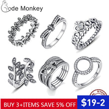 Load image into Gallery viewer, CodeMonkey Hot Sale 100% 925 Sterling Silver Rings Clear CZ Circle Round Lucky Rings for Women Jewelry 2019 Dropshipping  R041