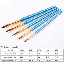 Load image into Gallery viewer, Artist Paint Brush Set 5Pcs High Quality Nylon Hair Wood Black Handle Watercolor Acrylic Oil Brush Painting Art Supplies