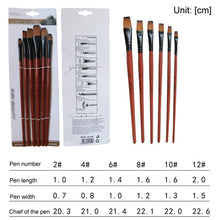 Load image into Gallery viewer, Art Model Paint Nylon Hair Acrylic Oil Watercolour Drawing Art Supplies Brown 6 Pcs Painting Craft Artist Paint Brushes Set