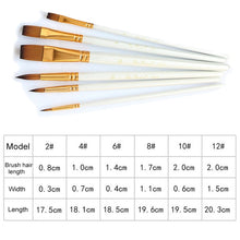 Load image into Gallery viewer, Art Model Paint Nylon Hair Acrylic Oil Watercolour Drawing Art Supplies Brown 6 Pcs Painting Craft Artist Paint Brushes Set