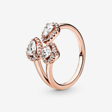 Load image into Gallery viewer, Authentic 925 Sterling Silver Princess Tiara Crown Sparkling Love Heart ,CZ Rings for Women Engagement Jewelry Anniversary