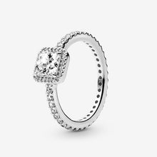 Load image into Gallery viewer, Authentic 925 Sterling Silver Princess Tiara Crown Sparkling Love Heart ,CZ Rings for Women Engagement Jewelry Anniversary